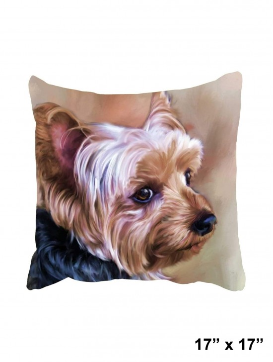 Double Sided Dog Print Cushion & Filler